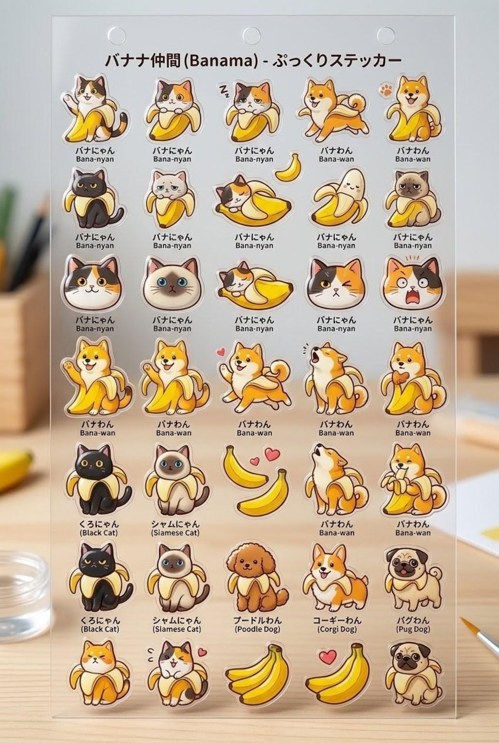 欲しくなる？バナにゃん&バナわんシール