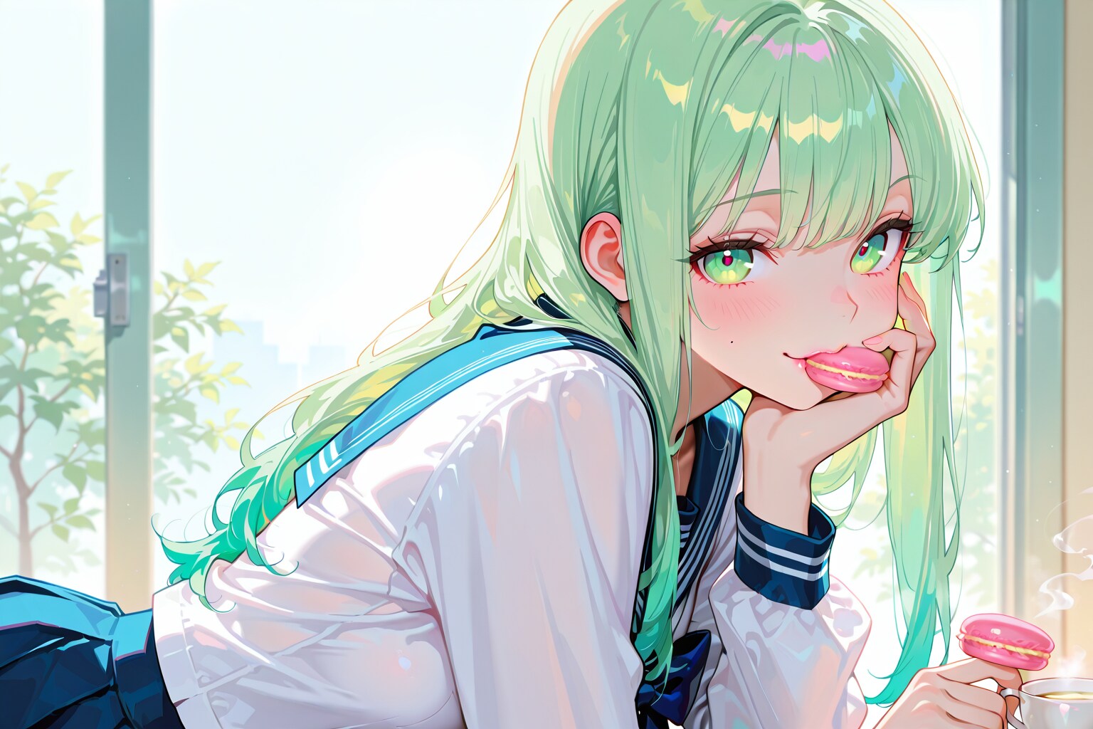 憧れの先輩にマカロンを