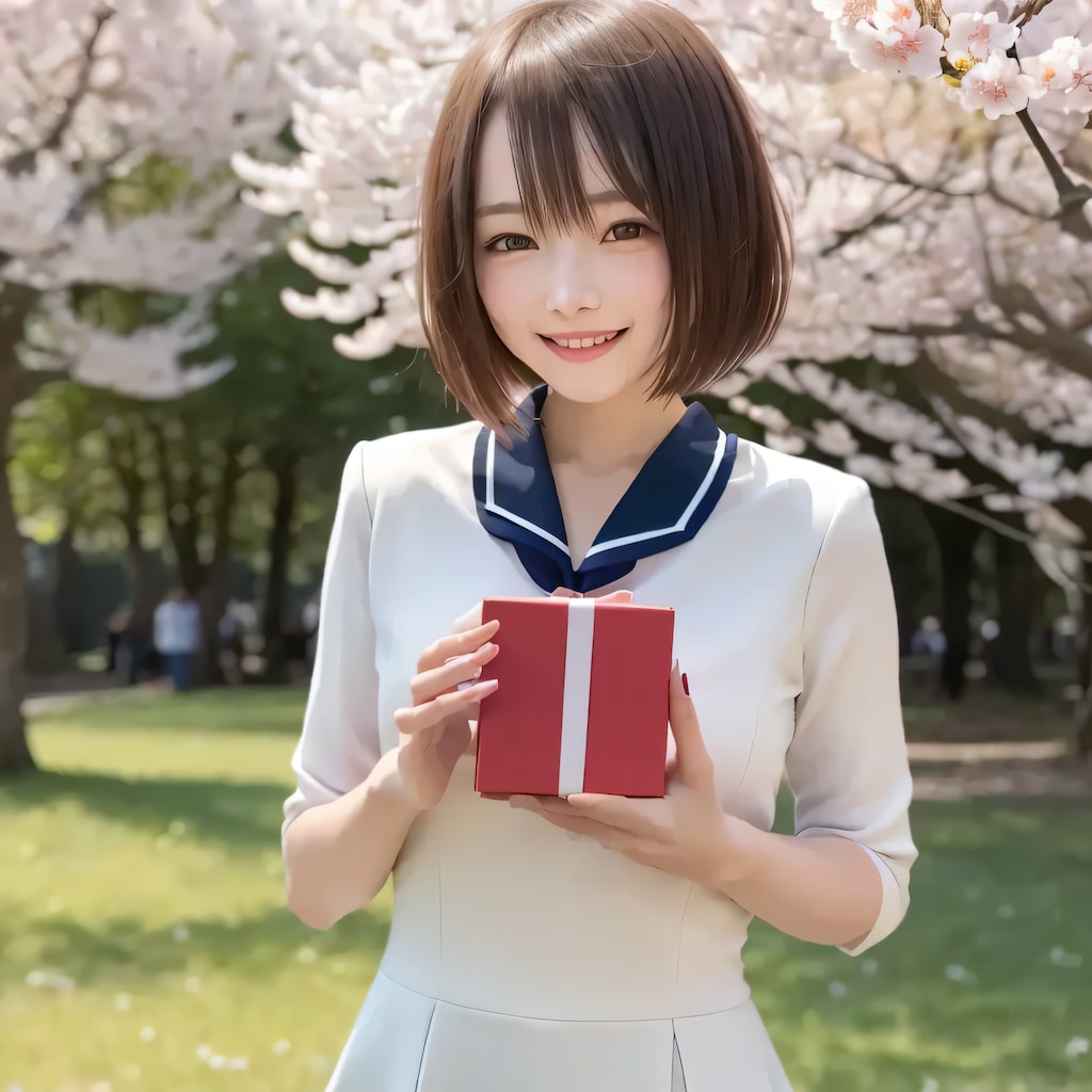 黒髪ボブでセーラー服の美女８