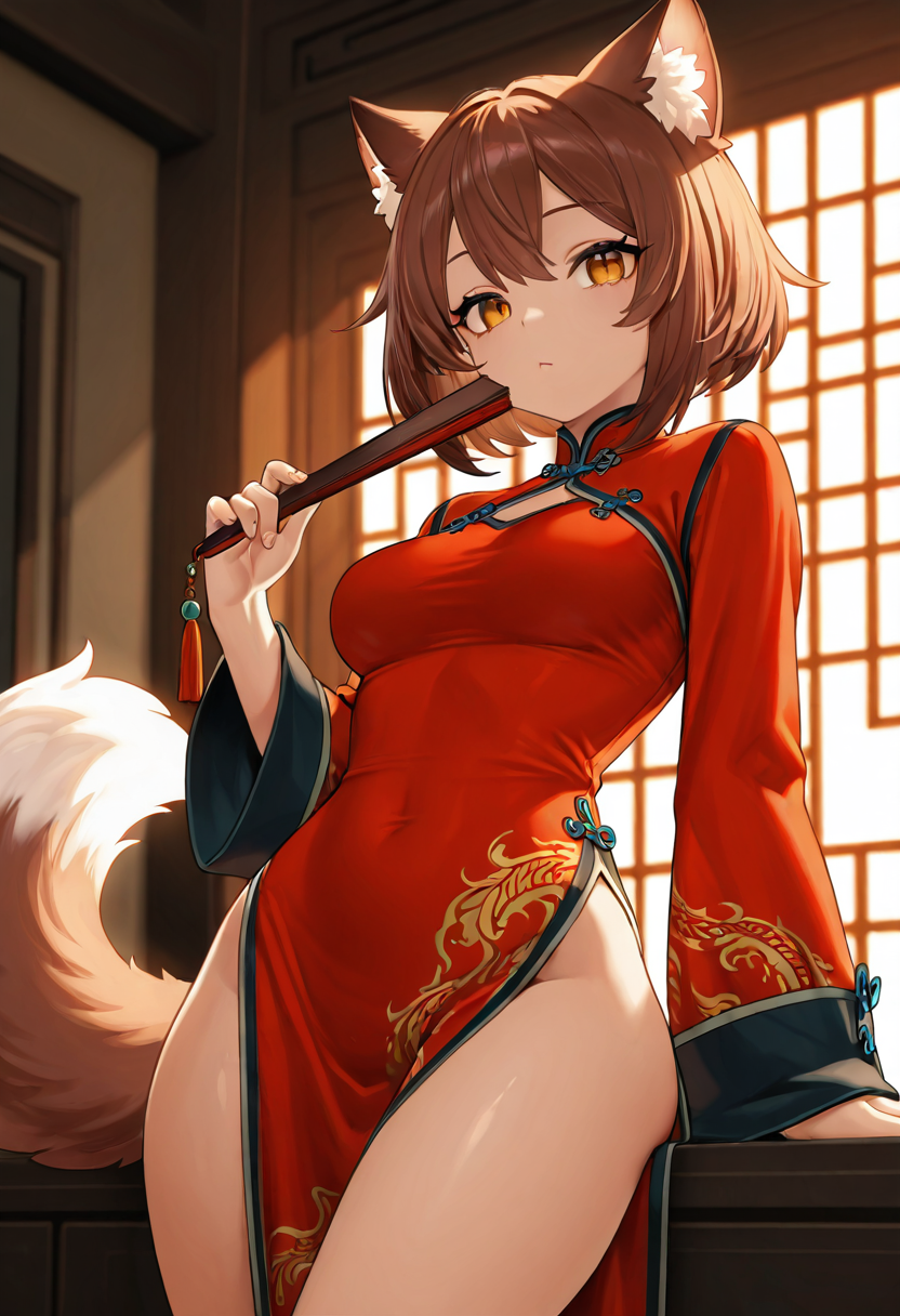 チャイナ服の小狐