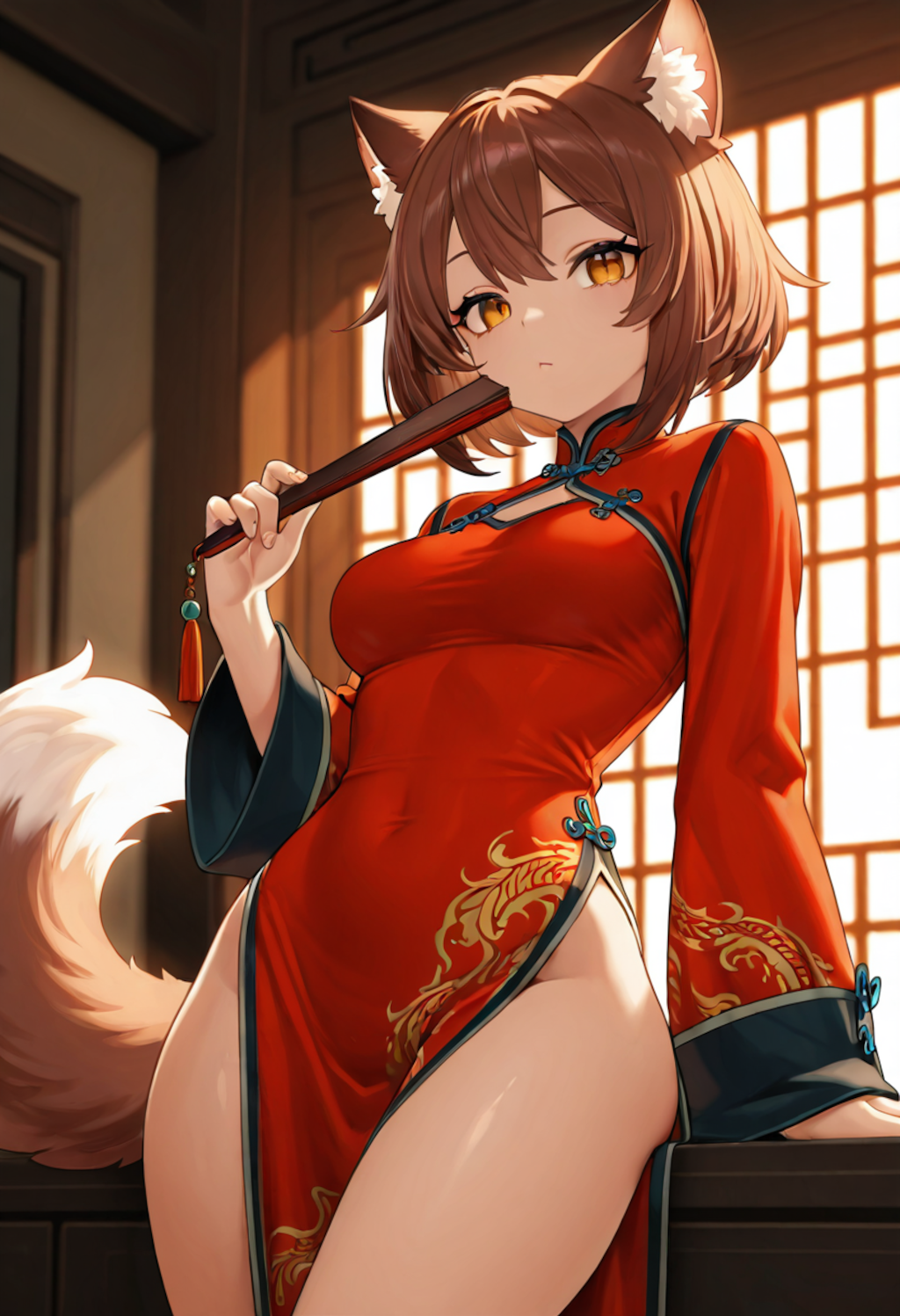 チャイナ服の小狐