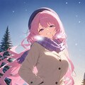雪景色の女の子 4枚目