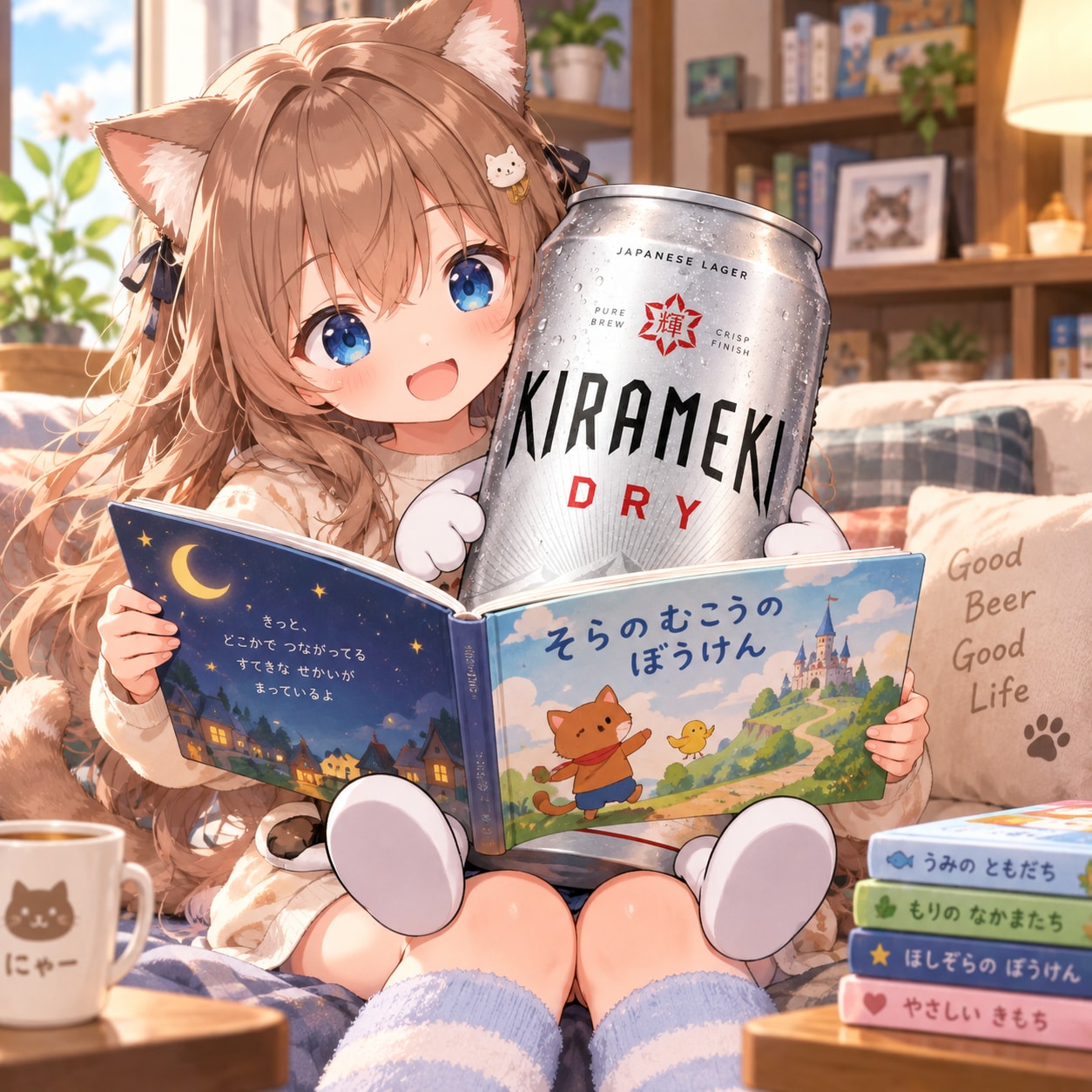 絵本の読み聞かせをする小さな女の子 | の人気AIイラスト・グラビア
