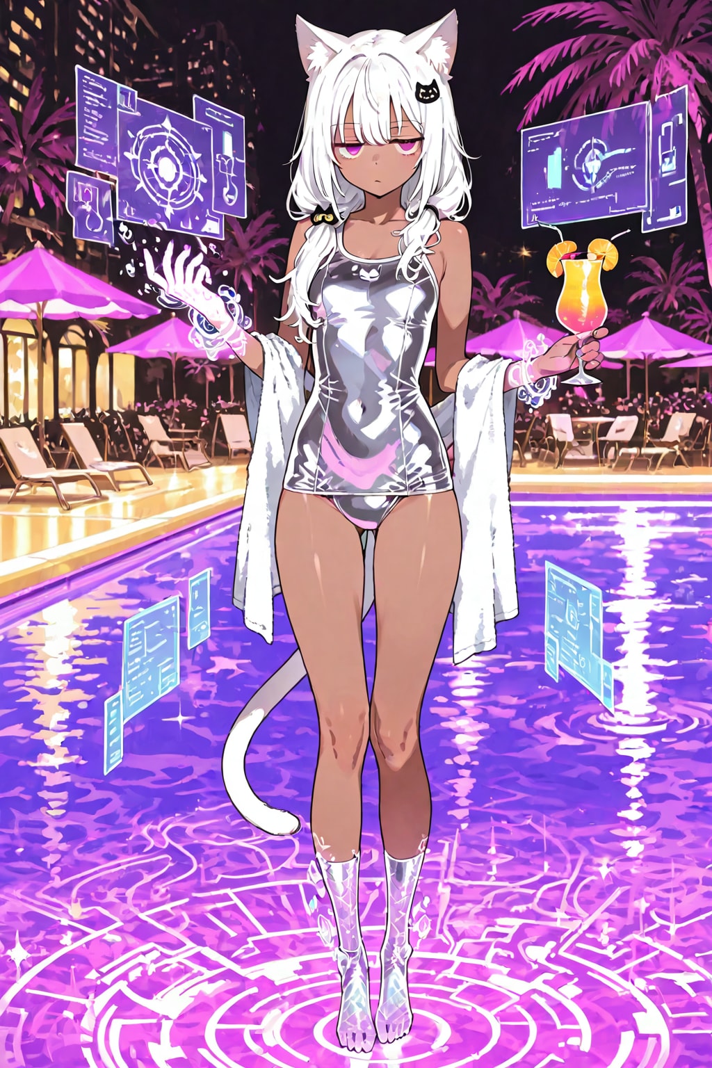 水着の白髪ちゃん