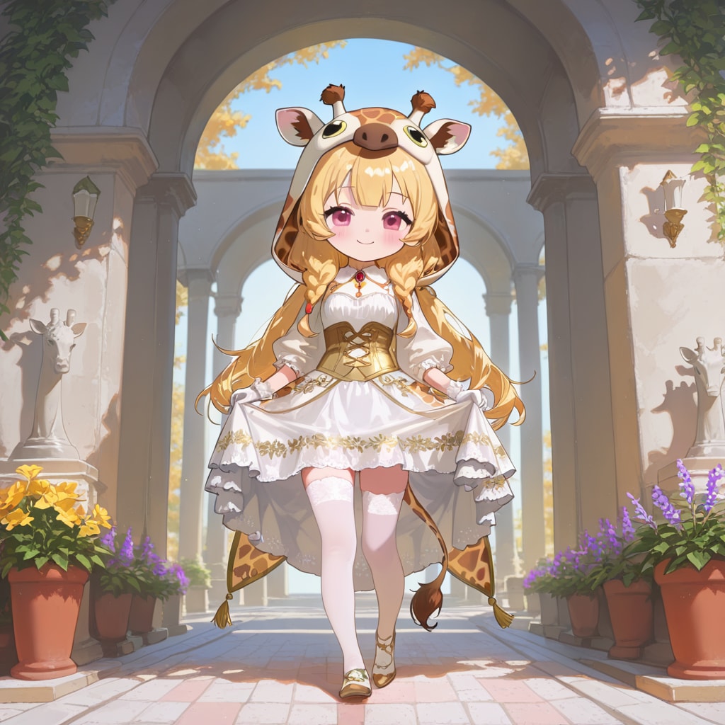 宮殿のキリンフーディーお姫様ちび子ちゃん