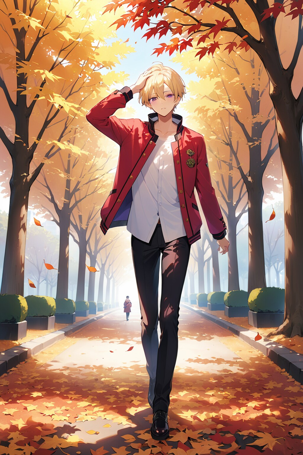 札幌大通公園にて 紅葉 | の人気AIイラスト・グラビア