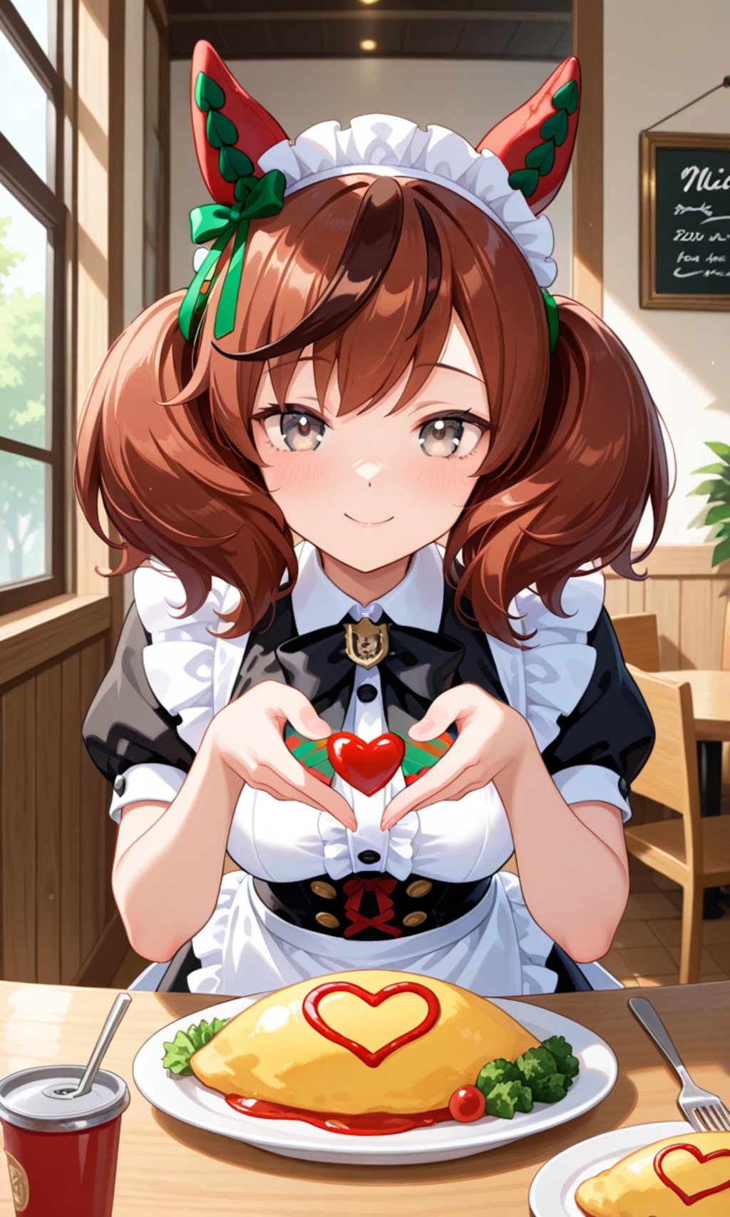 メイド喫茶でバイトするネイチャさん