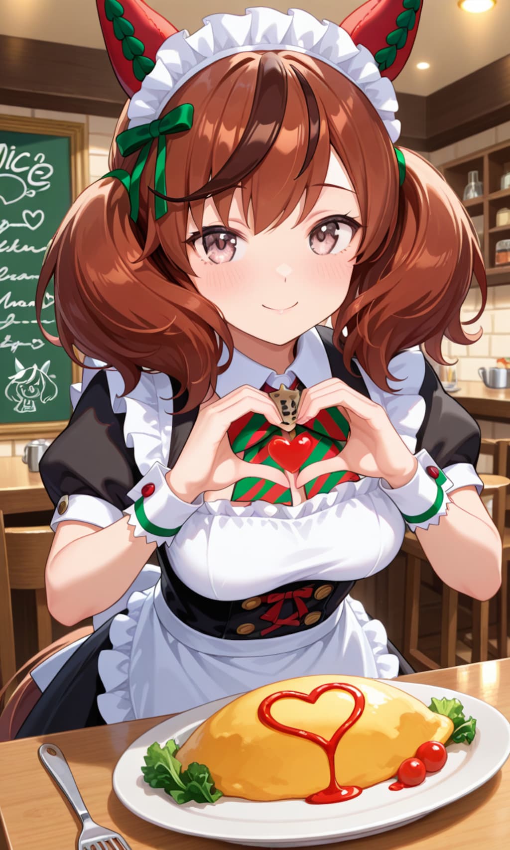 メイド喫茶でバイトするネイチャさん