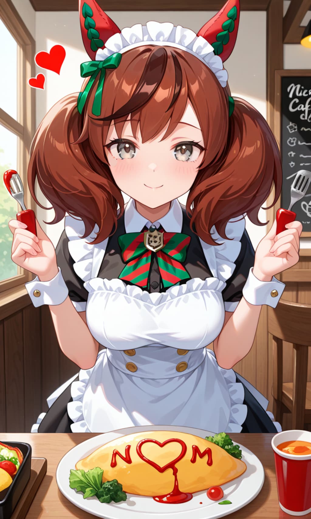 メイド喫茶でバイトするネイチャさん