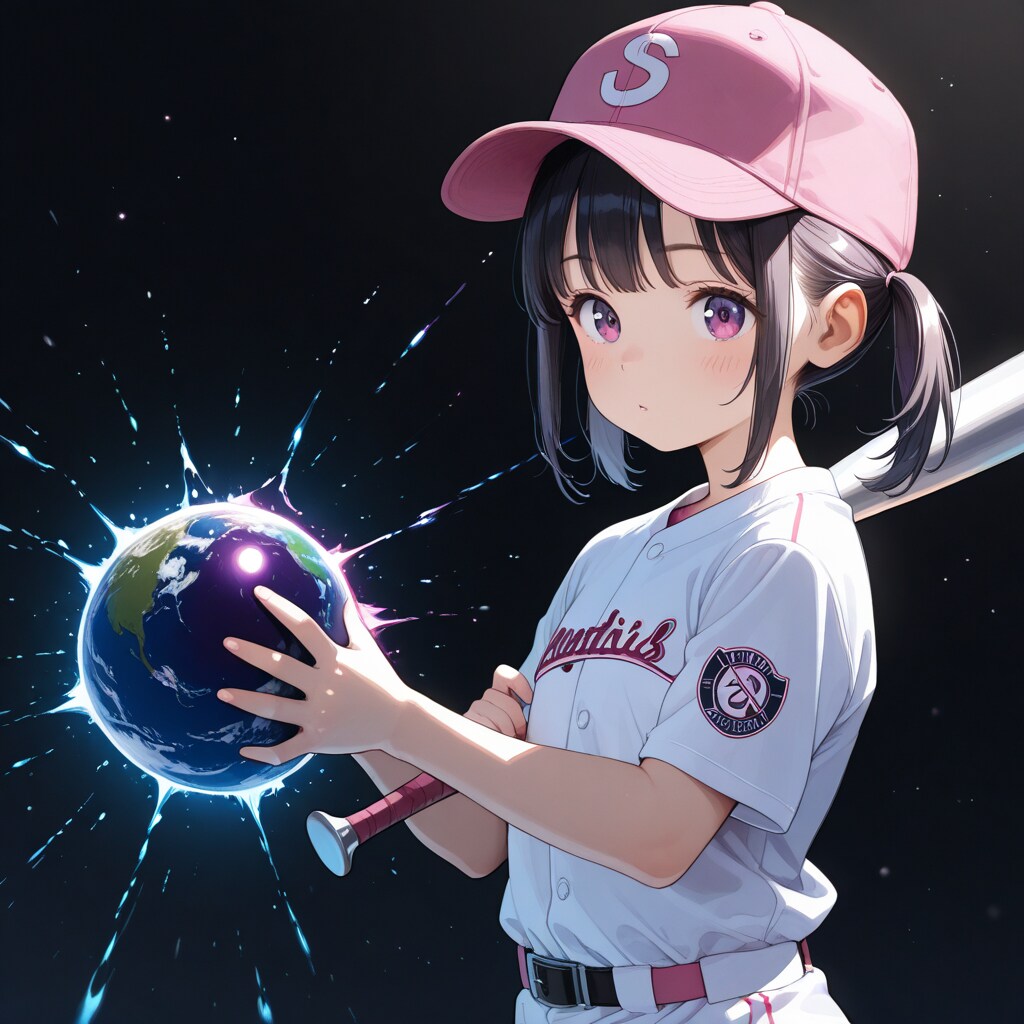 地球をボールにして野球を始める人を超えたロリ | の人気AIイラスト・グラビア