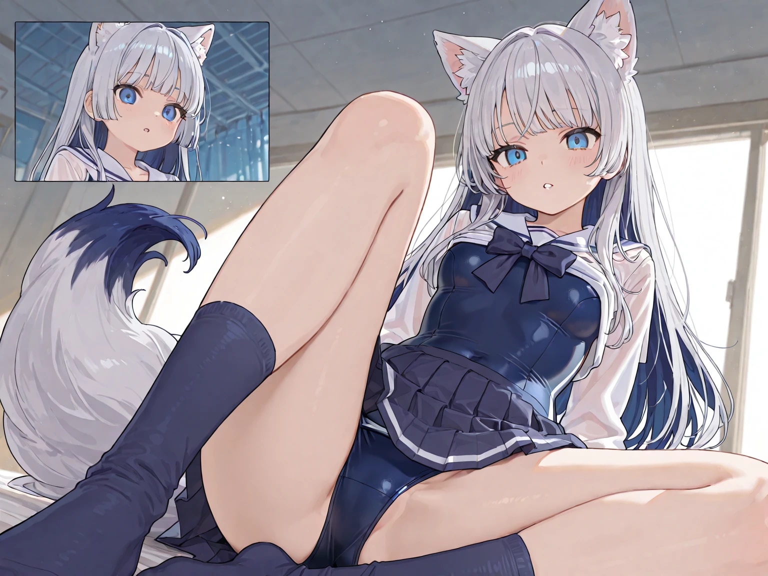 セーラー服スクール水着紺ハイソックス