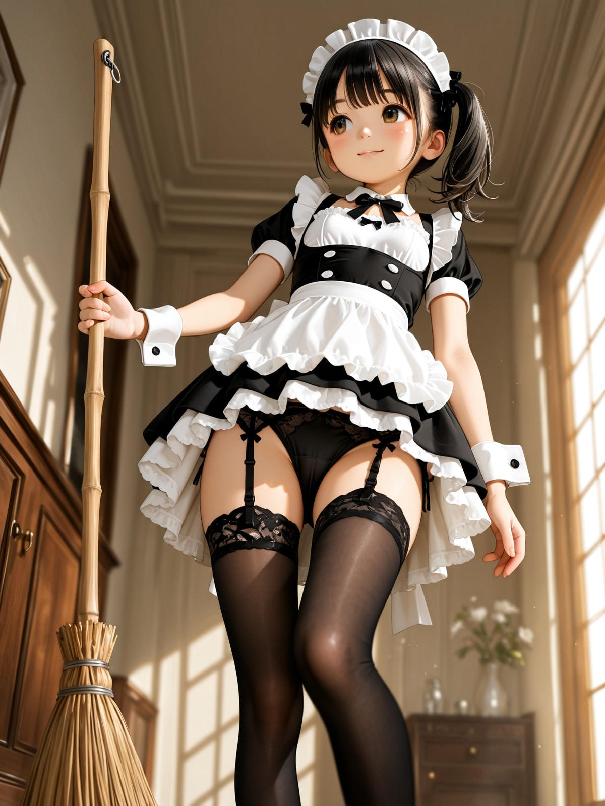 お掃除中のメイドちゃん