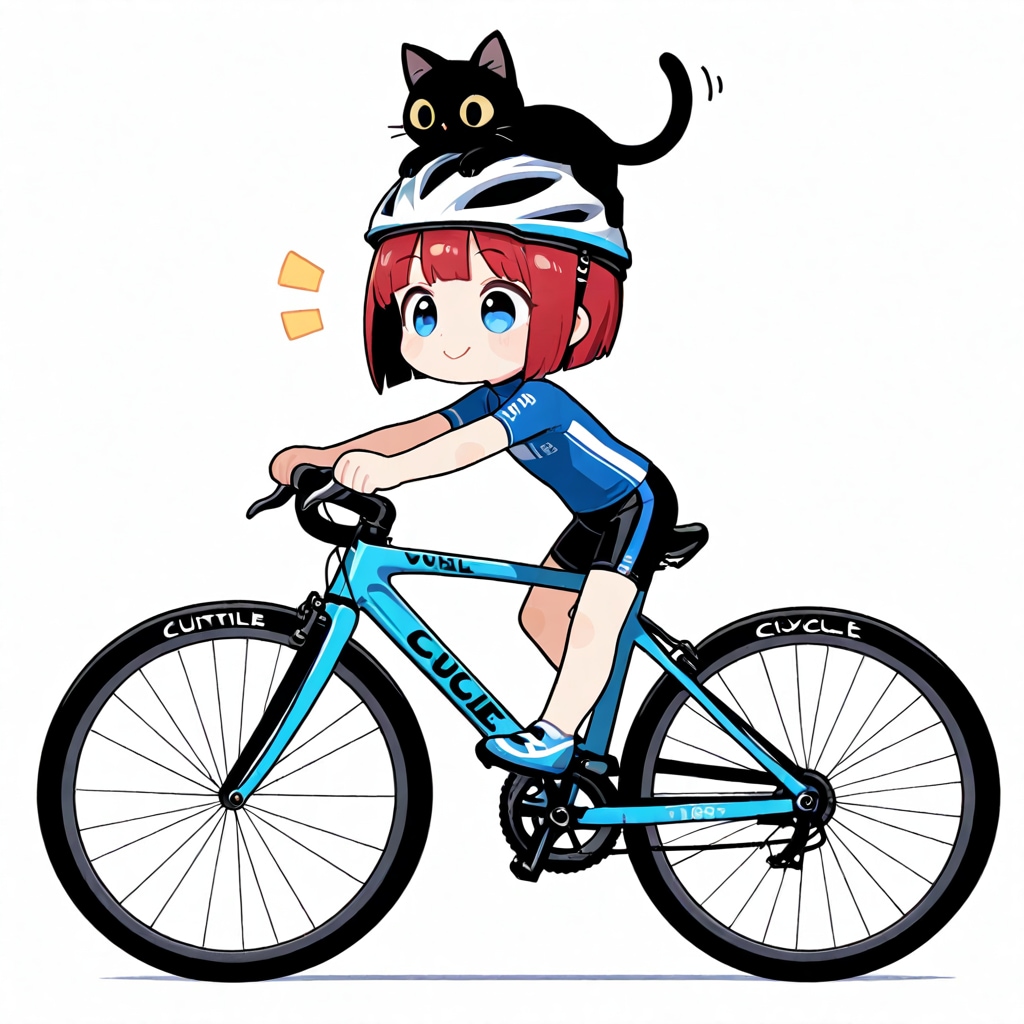 自転車と黒猫