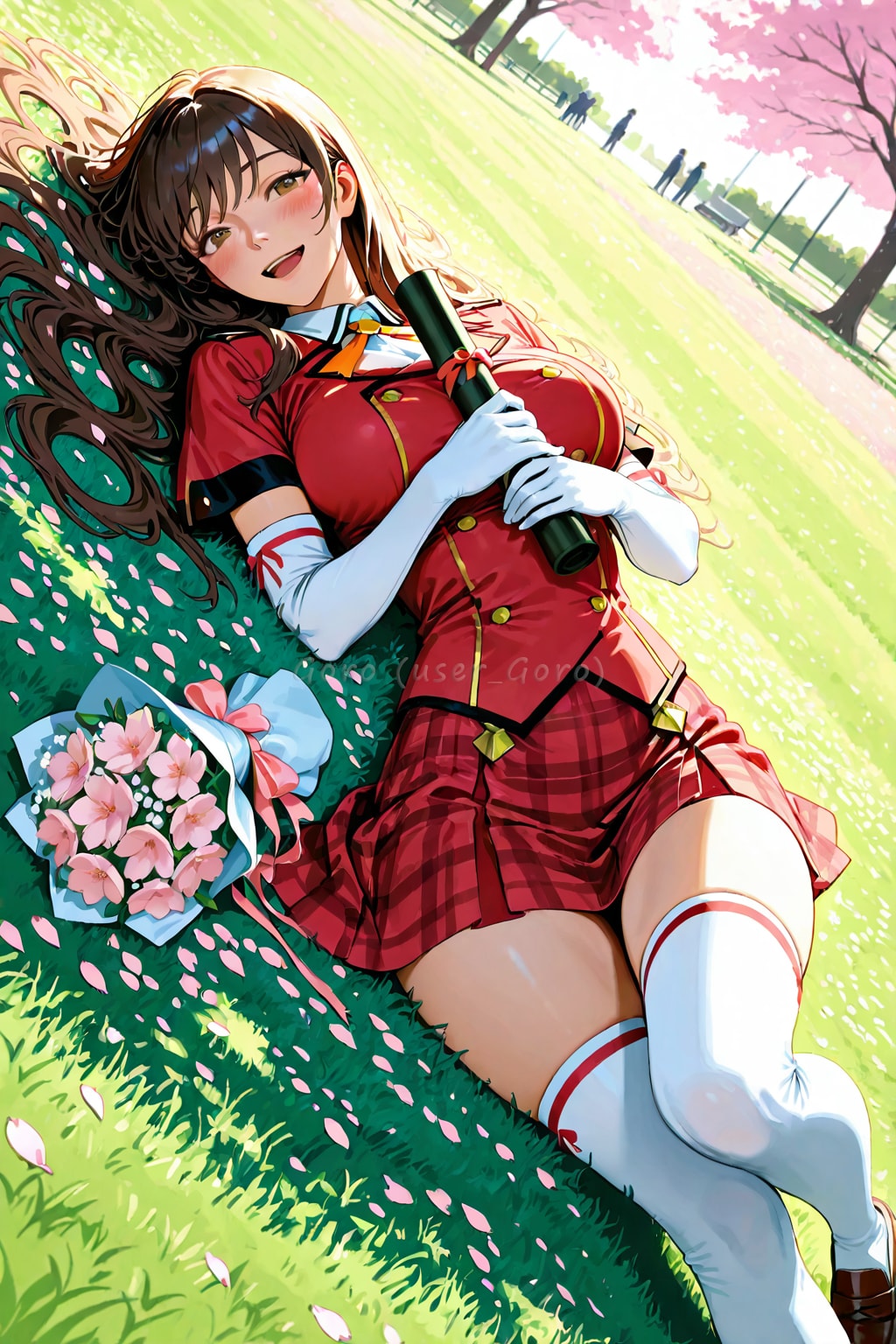 卒業式後の公園で2 | の人気AIイラスト・グラビア