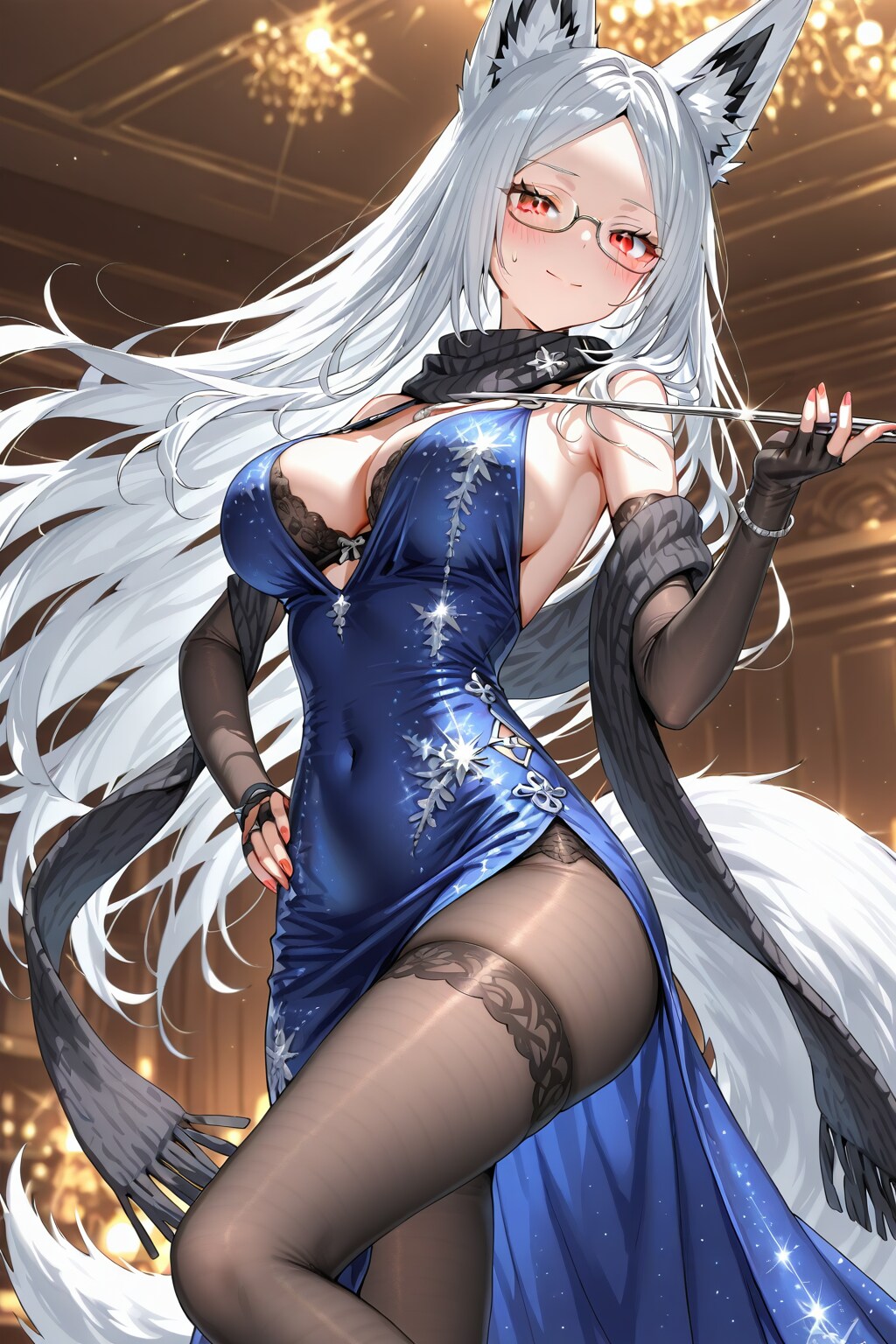踊る銀髪キツネ娘