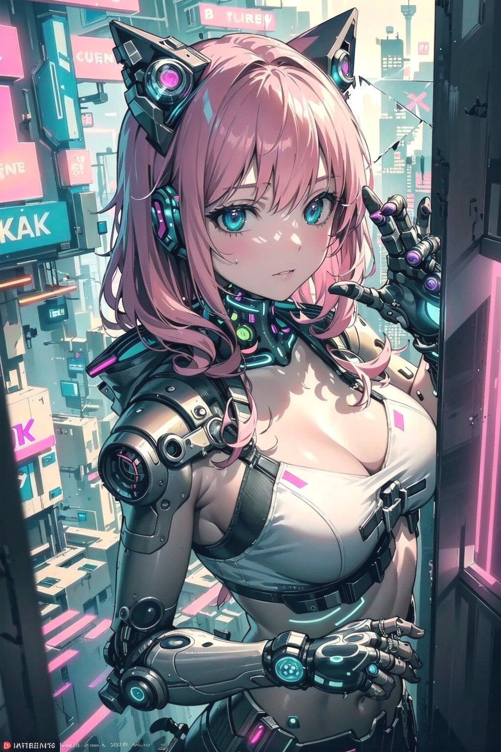 ガラス越しのサイバーパンク🐱✨