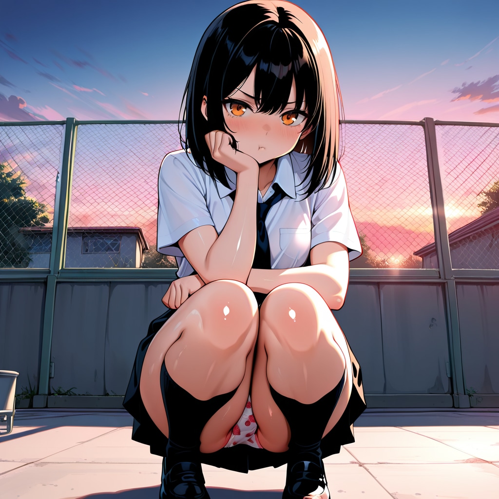 しゃがみチラ２