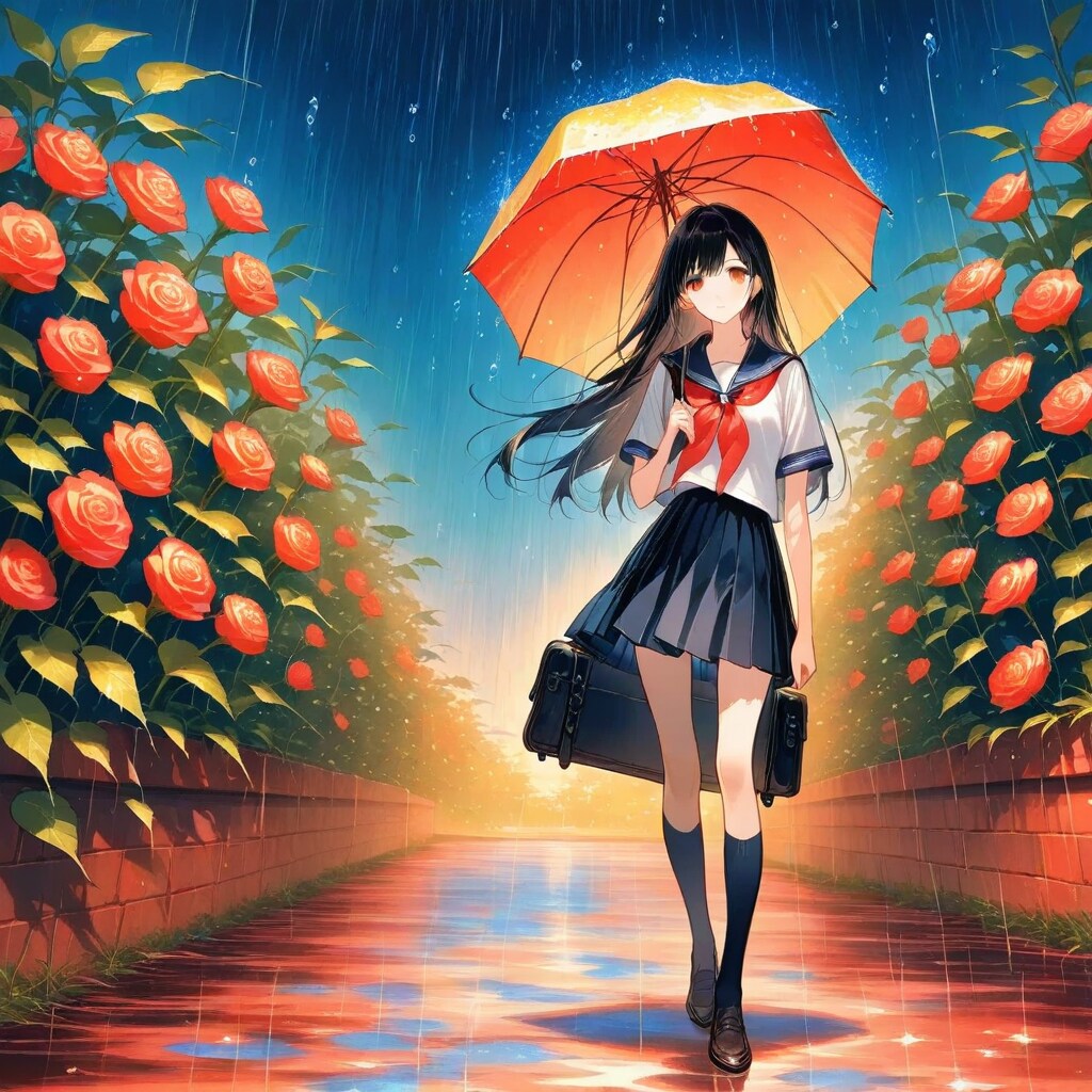 雨の薔薇園250622 | の人気AIイラスト・グラビア