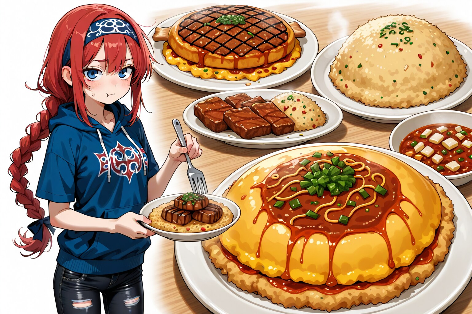 こんなに食べきれないよ・・・ | の人気AIイラスト・グラビア