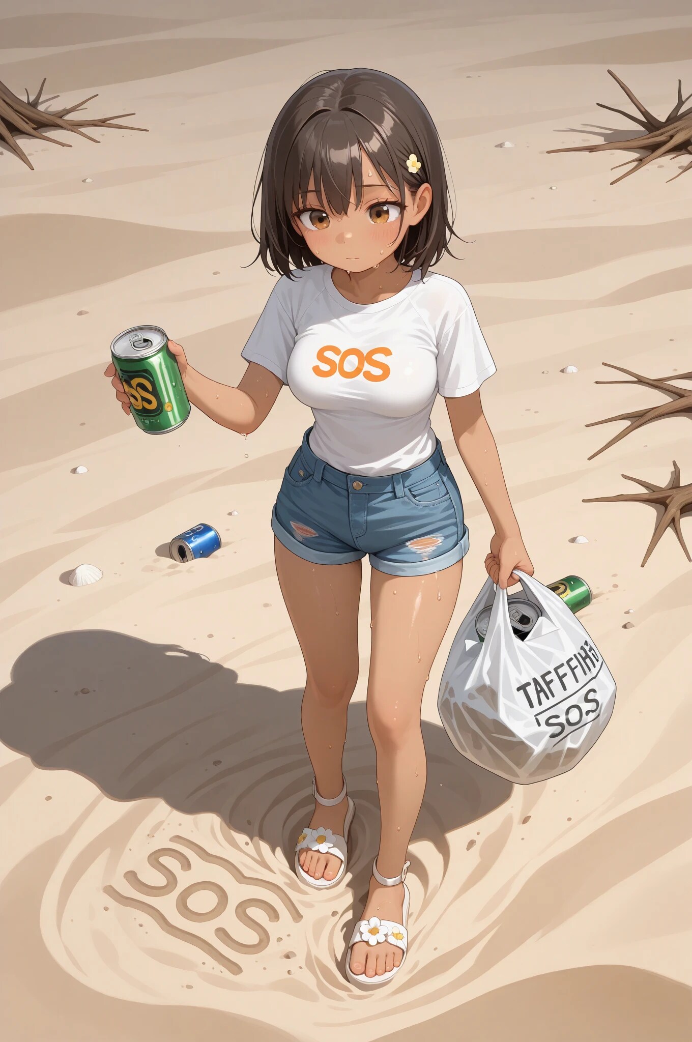 無人島でもゴミ拾い