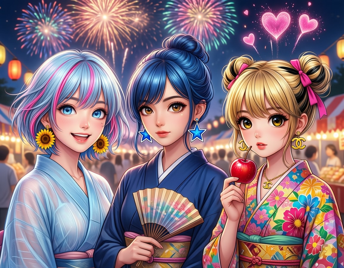 雫💧リン💧巴の花火大会