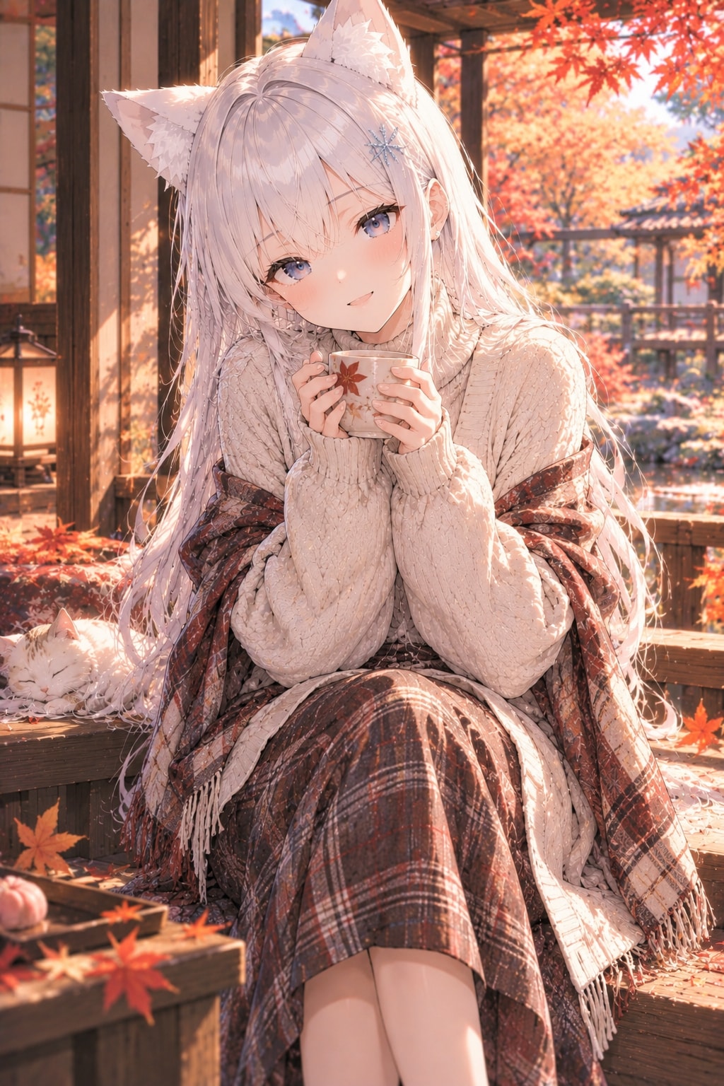 秋コーデ🍁〜白ミオ〜 | の人気AIイラスト・グラビア