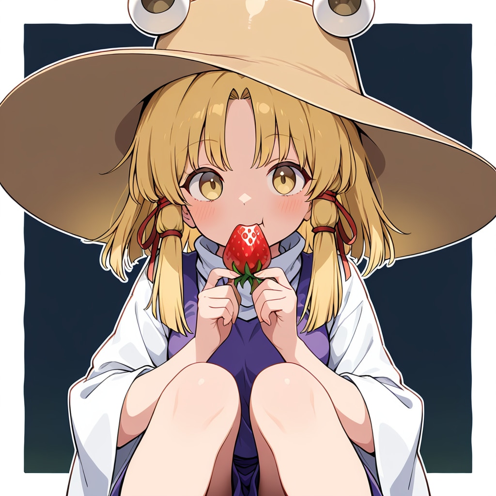 いちごを食べる諏訪子 | の人気AIイラスト・グラビア