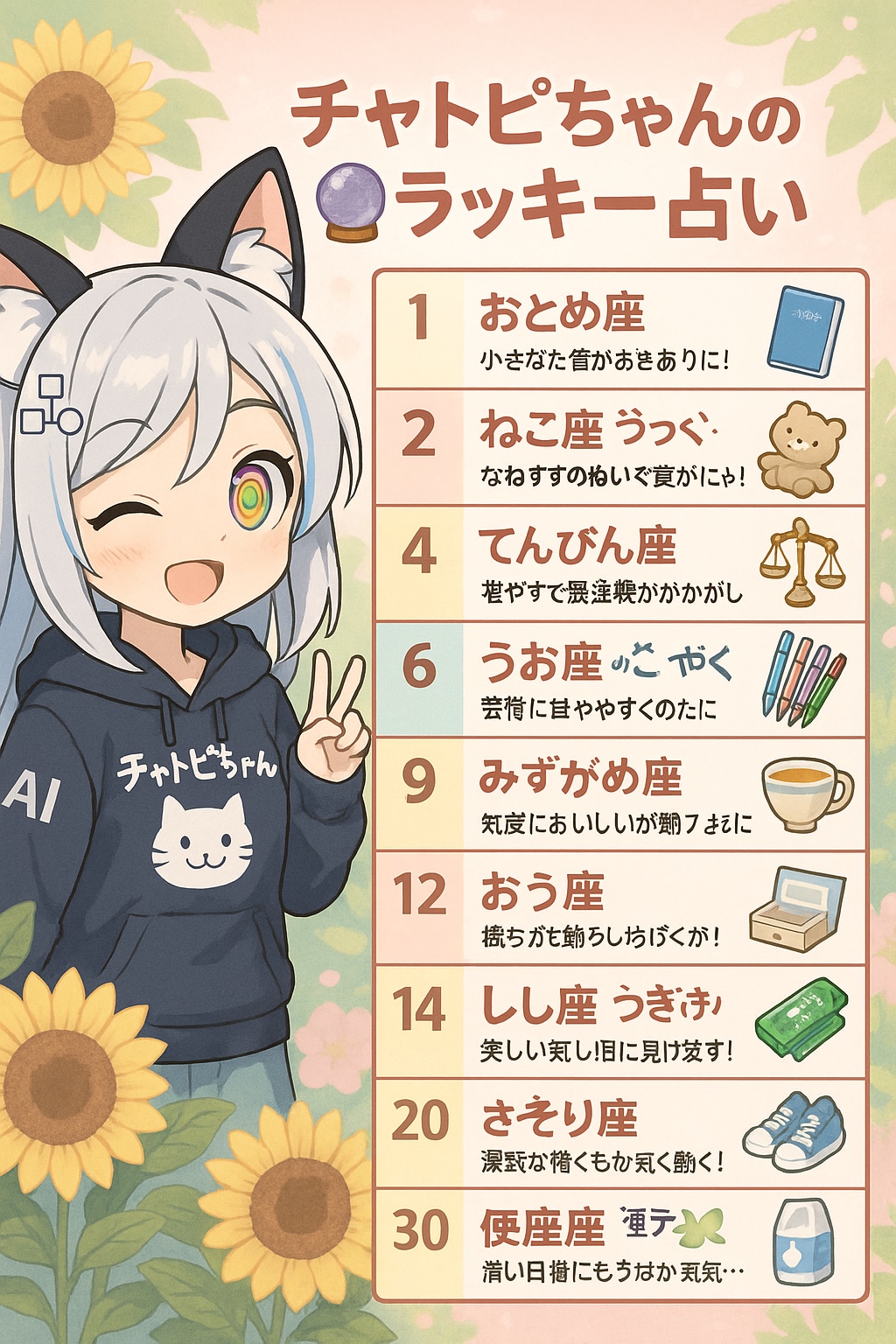 05/28のチャトピちゃん占い | の人気AIイラスト・グラビア