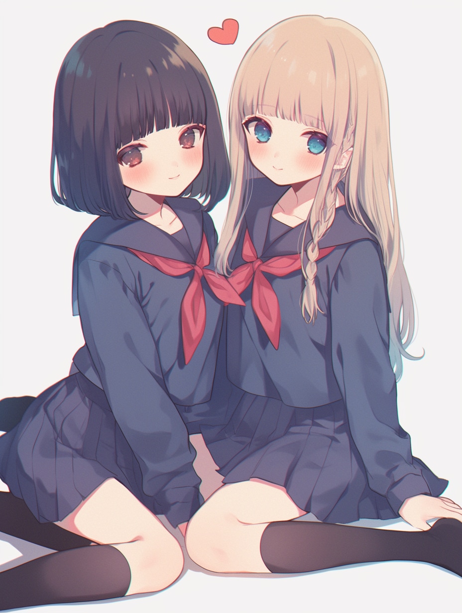 二人のJK290 | の人気AIイラスト・グラビア