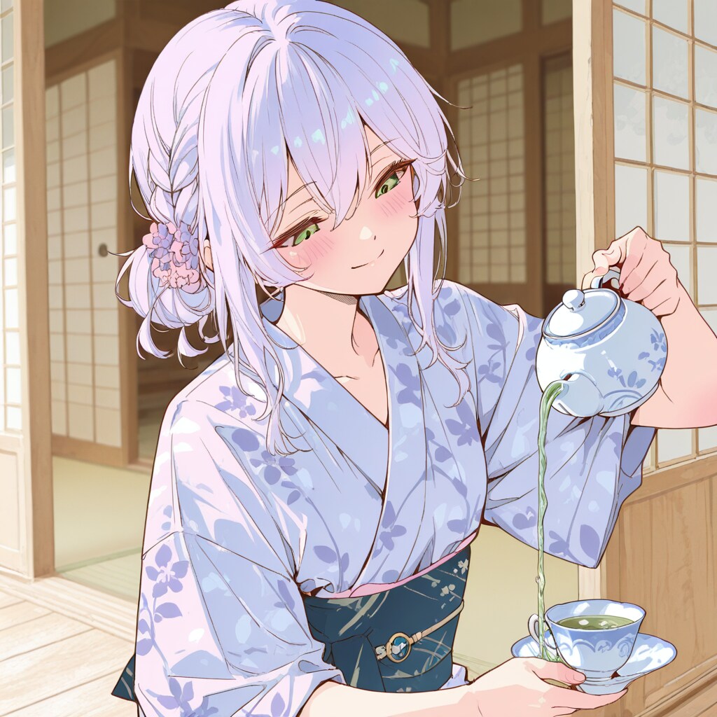 茶を注ぐ