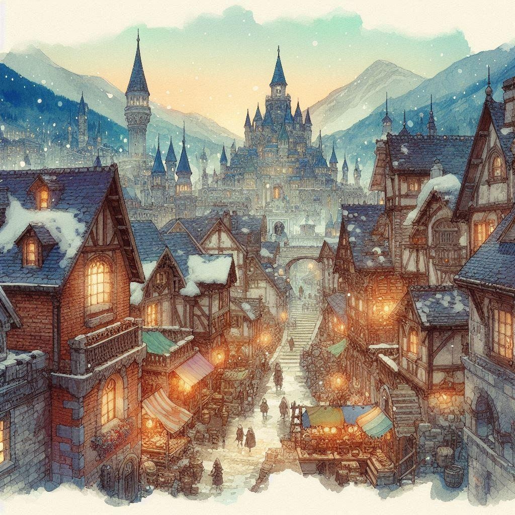 栄えている城下