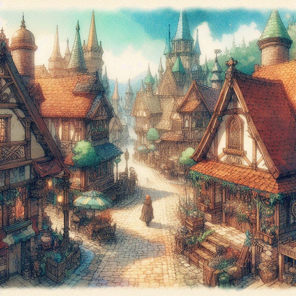 栄えている城下