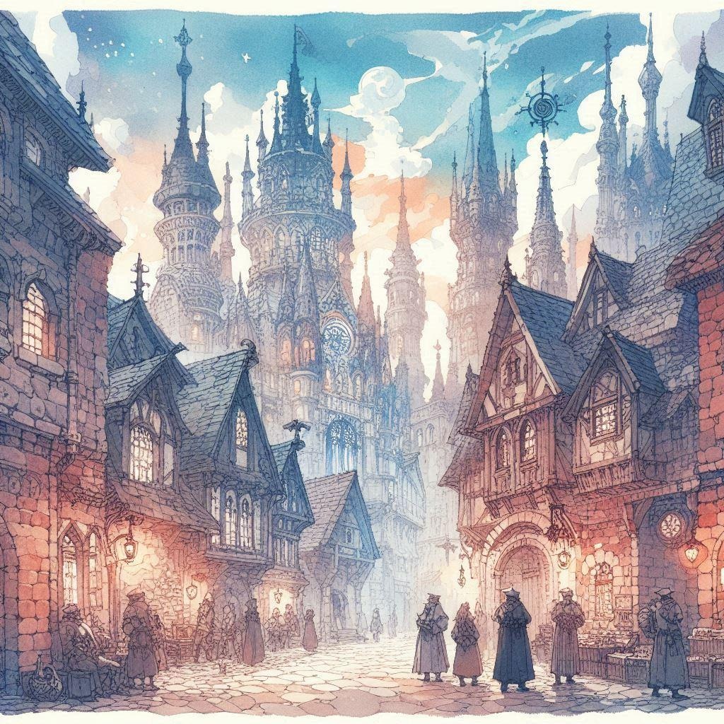 栄えている城下