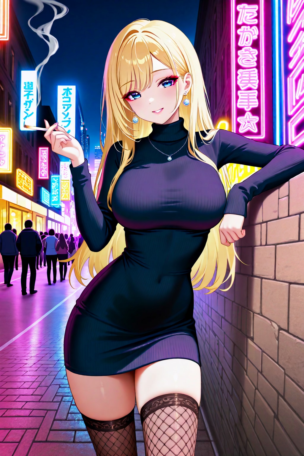 繁華街の裏路地おねーさん | の人気AIイラスト・グラビア