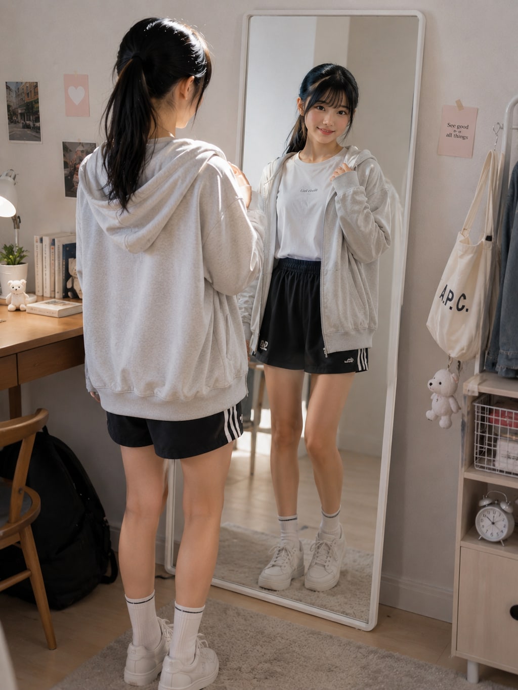 お昼の美人学生さん