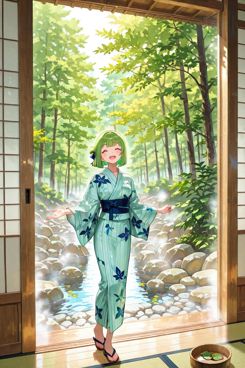 お部屋に露天風呂がついてる～！