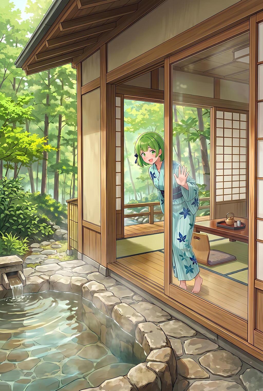お部屋に露天風呂がついてる～！