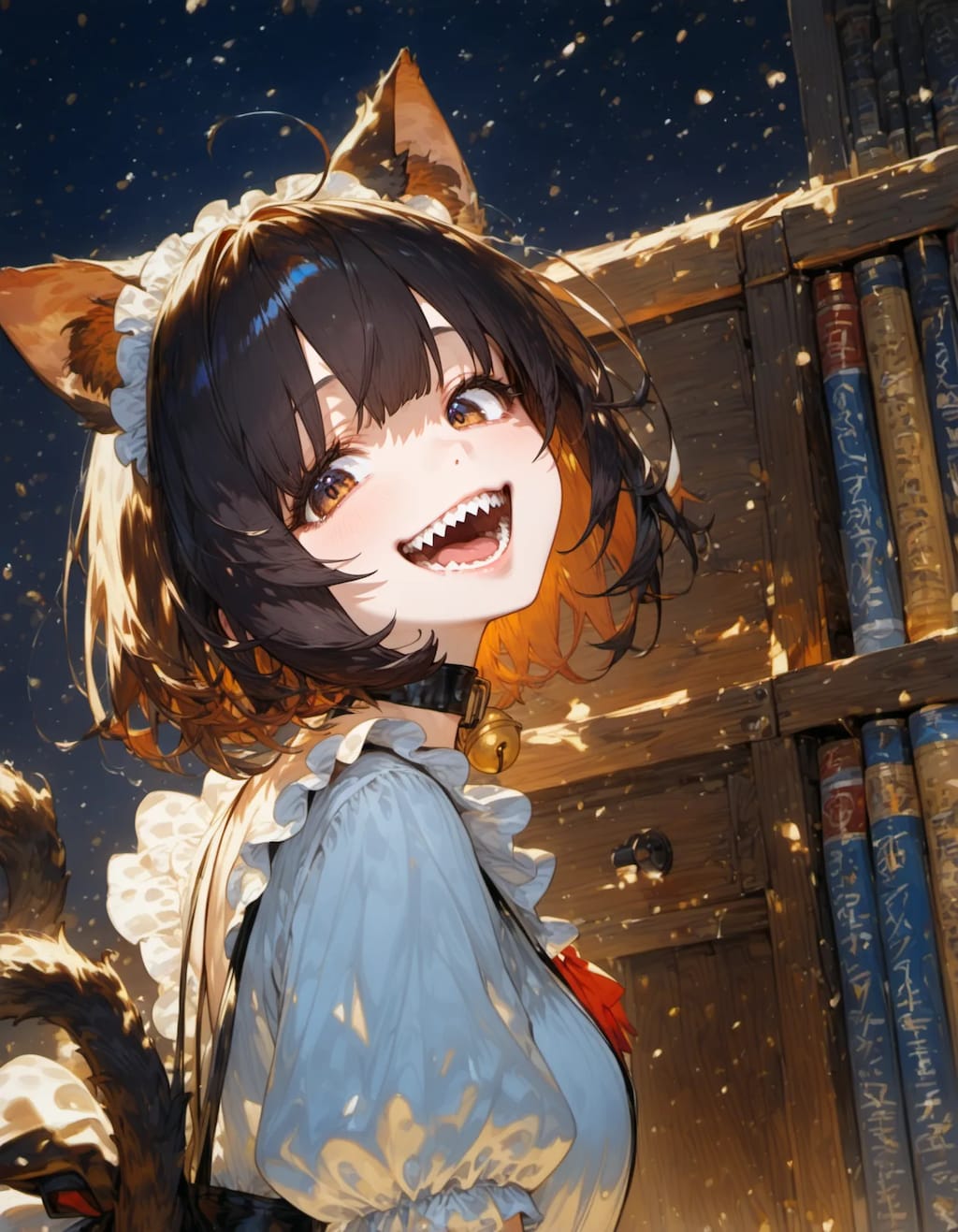 Moonlit Cat's Laughter