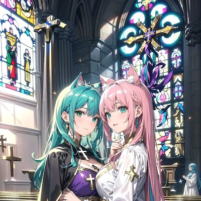 教会の猫耳姉妹⛪🐱🐱