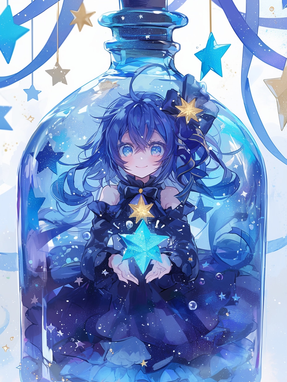 「瓶詰の少女」蒼56 | の人気AIイラスト・グラビア