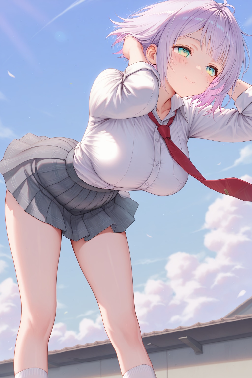 夕焼けのなか・・・。