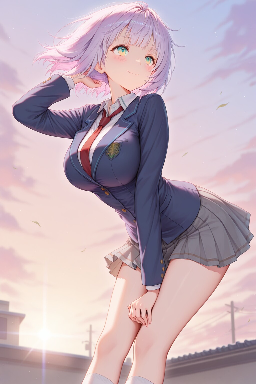 夕焼けのなか・・・。