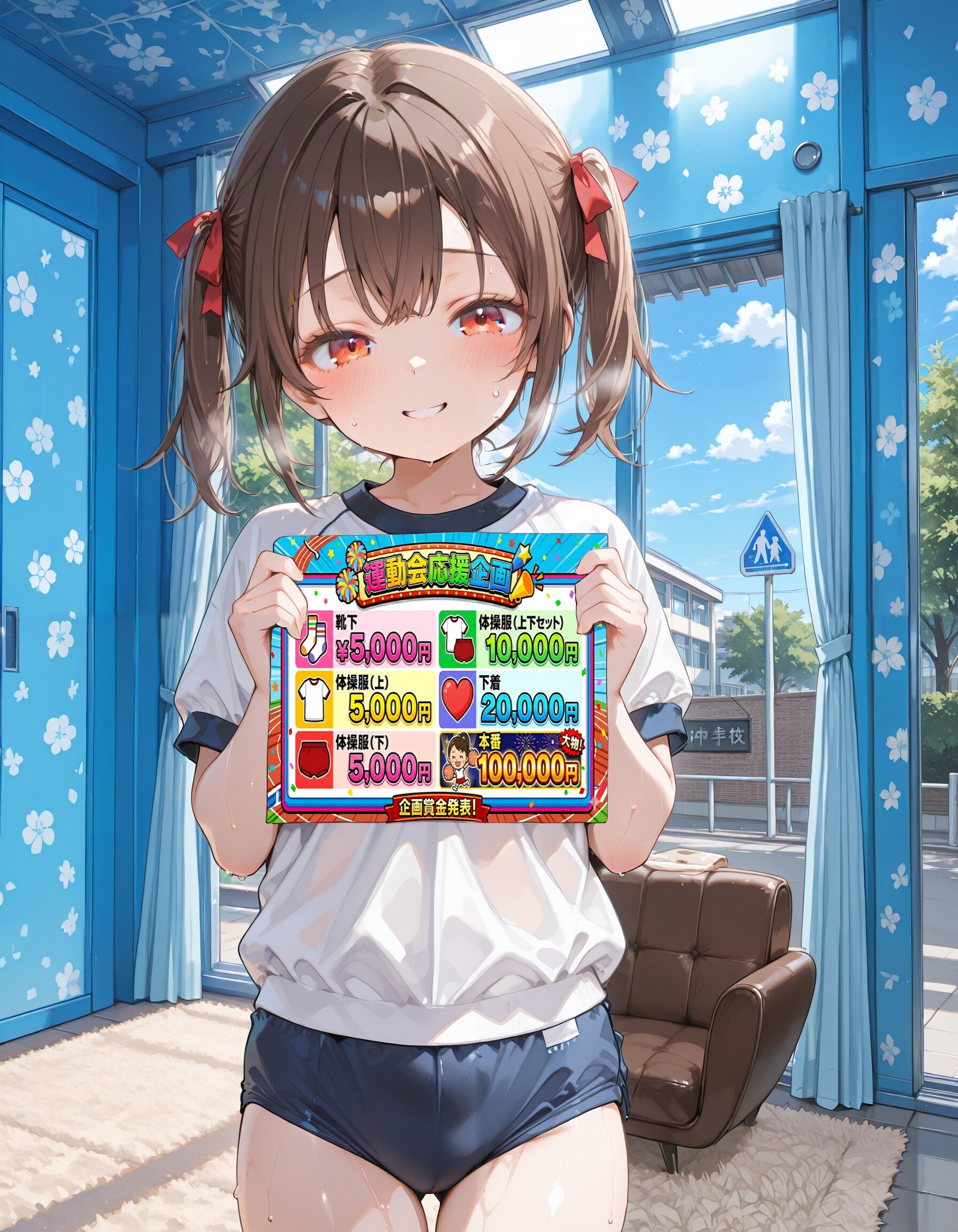 【最新作】マジックミラー号 汗だくブルマ女子〇学生が運動会直後に初めてのブルセラ体験