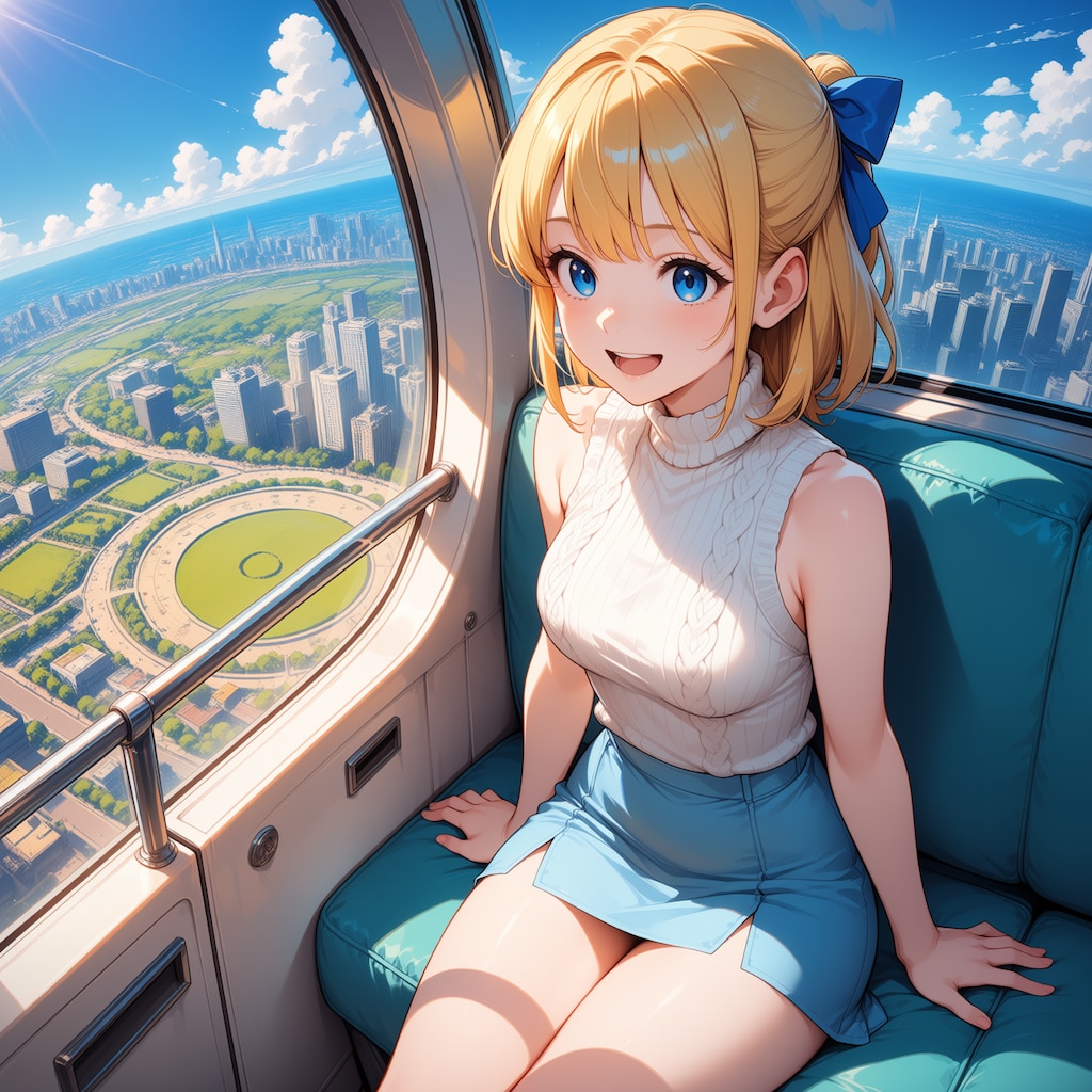 観覧車からの景色に大満足な魔法使いの弟子シルファ