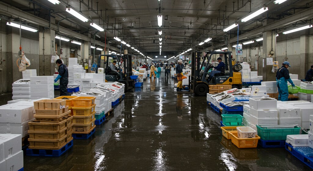 卸売市場の様子