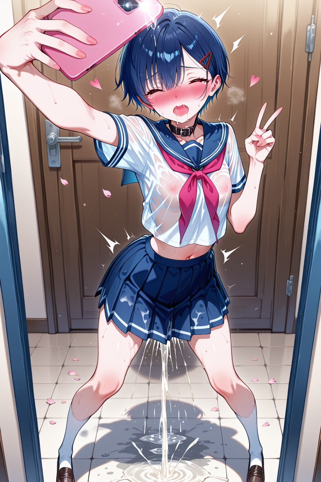 学校で。。。自撮り。。。