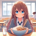 学食でそばを頼んだ小さな女の子 5枚目