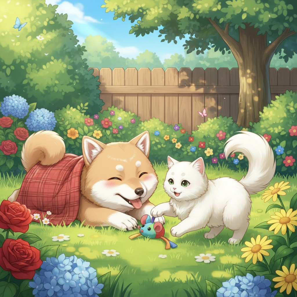 柴犬と猫🐶😺 | の人気AIイラスト・グラビア