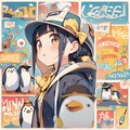 3/3：ペンギンイラスト制作中に偶然生成された女の子 4枚目