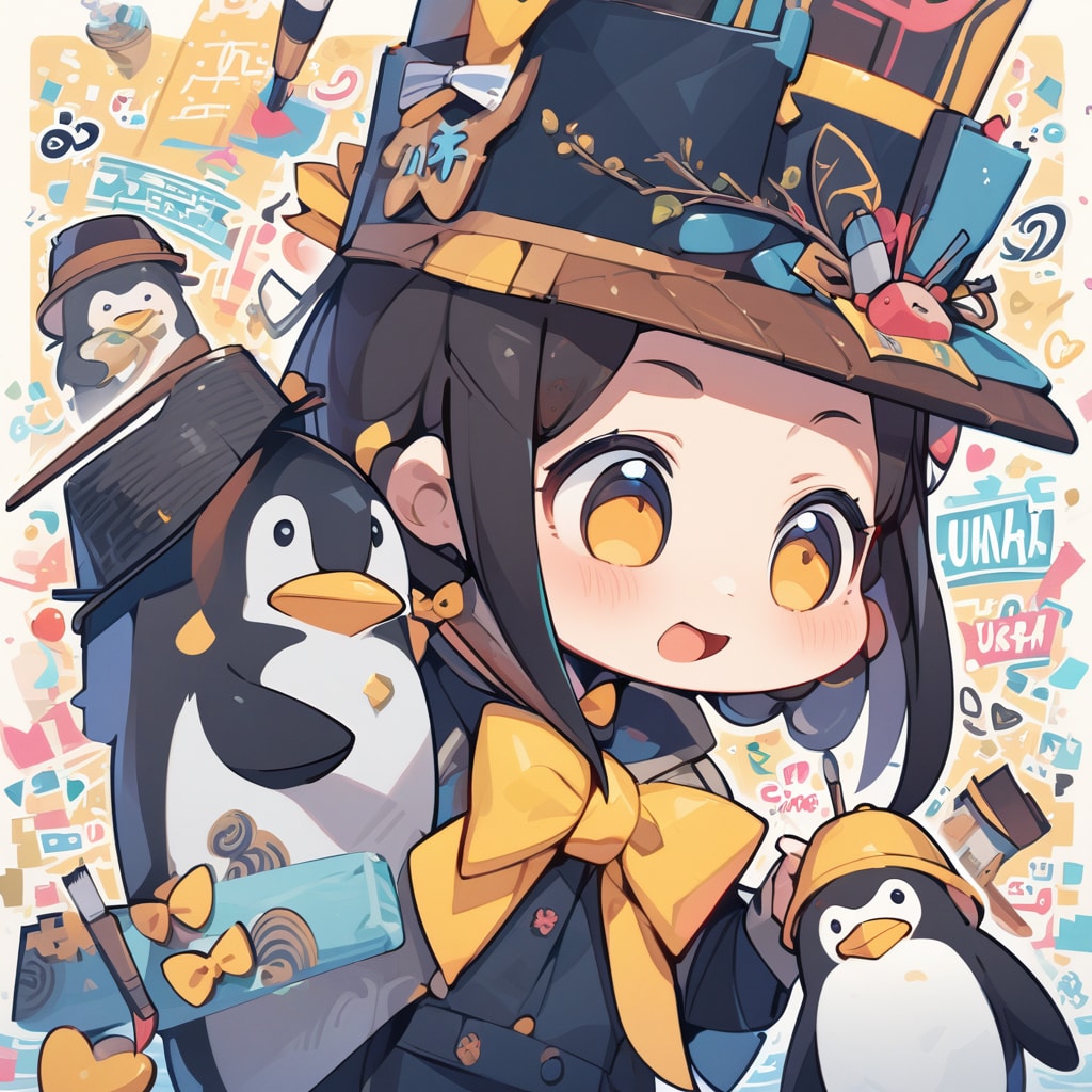 3/3：ペンギンイラスト制作中に偶然生成された女の子